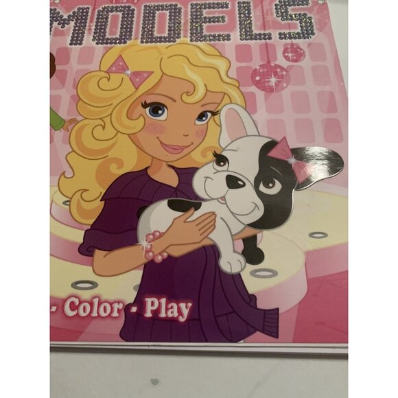 Trendy Model Activity Book Coloring & Stickers Pink Cover with Puppy Dog book - Picture 3 of 7